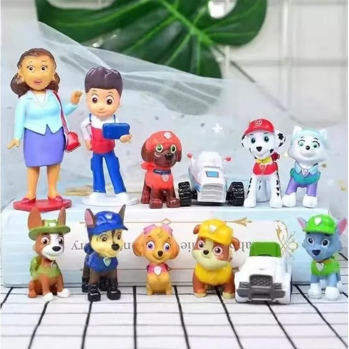 Patrula Catelusilor Set of 12 Figurines, Multicolor Boy Toys for Kids 3+ Years, 2-8 cm Action Figures