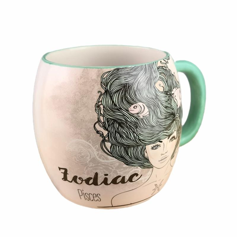 Ceramic Potbelly Cup, Twelve Zodiac Signs, Children's Mug, Trendy Fashion Cup, Coffee Cup for Men and Women, Couple