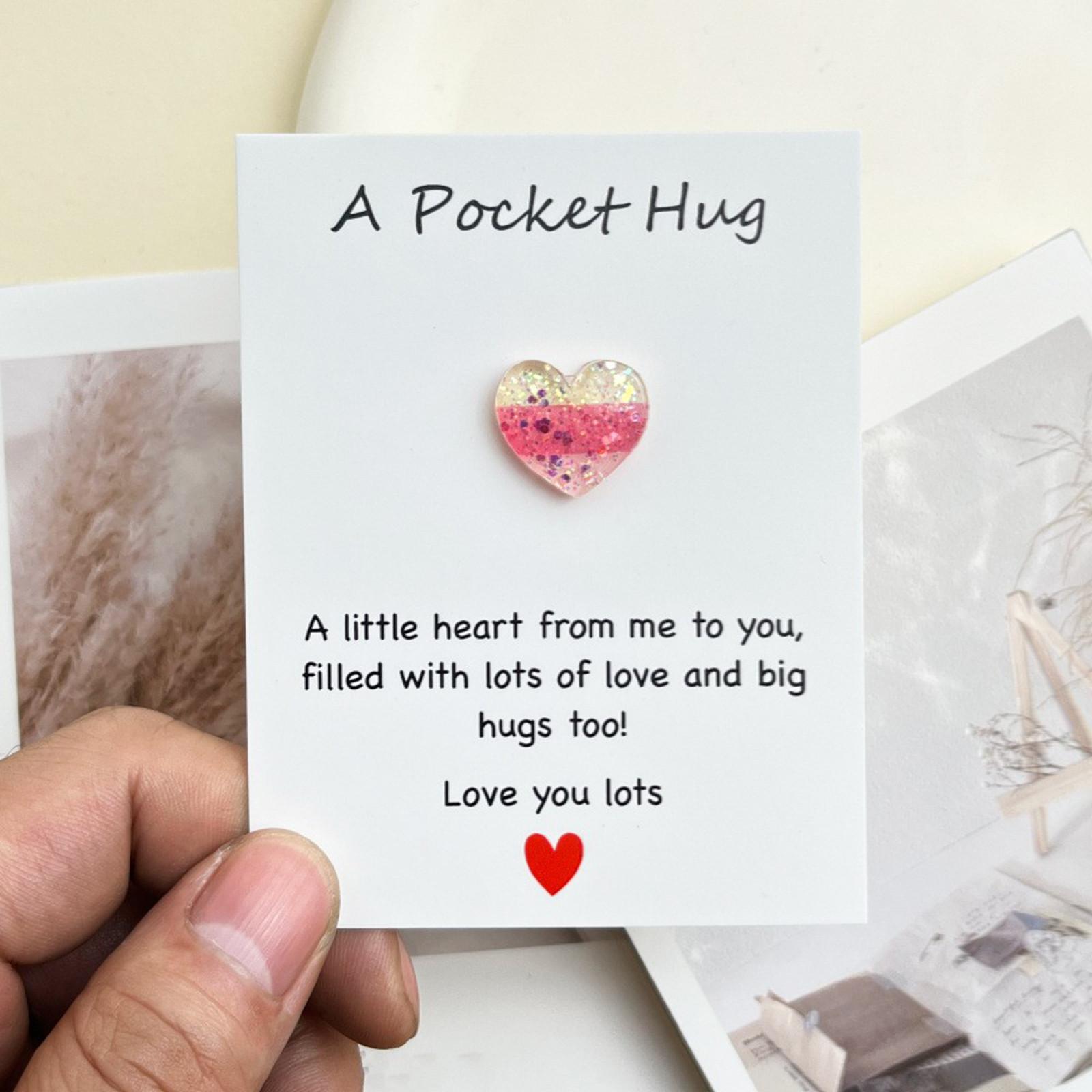 

DIY Pocket Hug 3-цветная смоляная подарочная открытка с благословением в виде сердца 1 шт. One Size