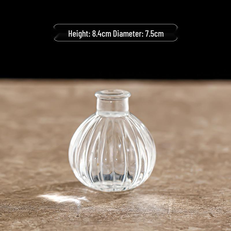 Retro Embossed Transparent Glass Vase: French-Inspired Luxury Home Decor for Living Room