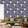 Owls Clouds Moons Wallpaper for Living Room and Bedroom 50x1000