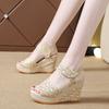 Summer Womens Casual Sandals With Thick Sole And Velcro Closure For Comfort And Height
