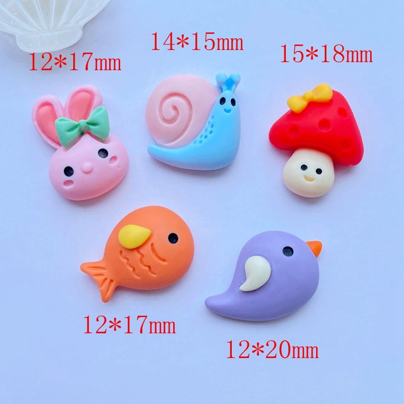 20 Stück neue Mini-Cabochons aus Harz mit niedlichen Cartoon-Tiermotiven und flacher Rückseite für Scrapbooking, DIY-Schmuck, Bastelarbeiten und Dekorationen J69