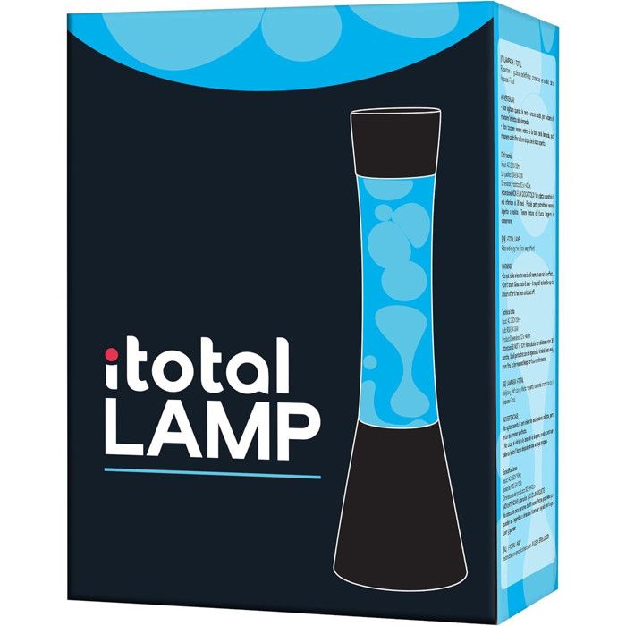 Itotal xl1788 Lava-Lampe 40 cm mit schwarzem Sockel, blauer Flüssigkeit und weißer Wachs