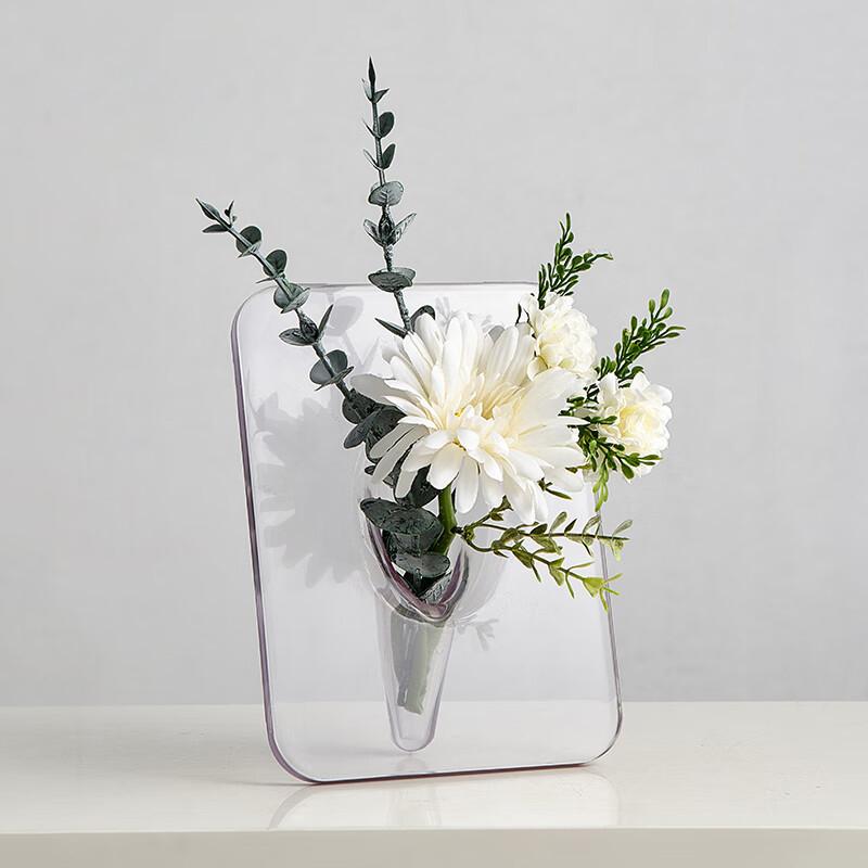 Minimalism Transparent Vase Flowers Pots Desk Decoration Flower Arrangement Geometry Square Floral Vases Room Aesthetic Decor