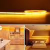 24V DC COB LED Strip Light, 5m, Golden White, 480 LEDsm, Ultra-Narrow 8mm Width, High Brightness, High Color Rendering Index (CRI) 95, Dotless