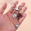 Retro Metal Gothic Love Heart Keychain Charms Steampunk Key Rings Pendant for Women Men Bag Decor  DIY Jewelry Gift