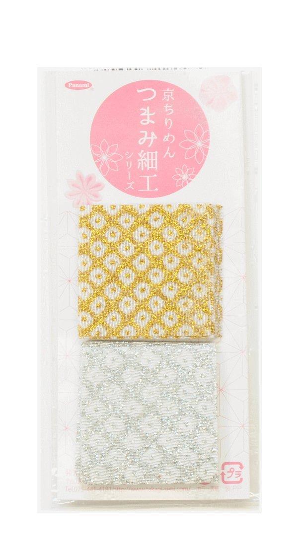 

Takagi Fiber Panami Kyoto Chirimen Tsumami Zaiku 2 10 Sheets Chirimen Fabric Scraps and TM36 Pre-Cut Fabric, Colors, Each, (Gold Silver),