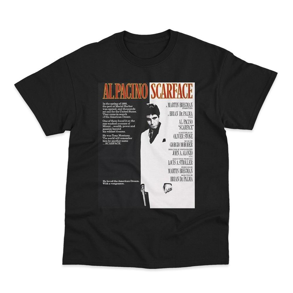 

Retro Movie Poster Inspired by Scarface DTG Printed Black or White TShirt Unisex T-Shirt S