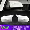 For BMW X3 F25 X4 F26 X5 F15 X6 F16-2018 New White Style Black Carbon Fiber Look Exterior Rearview Side Mirror Cover Cap Shell