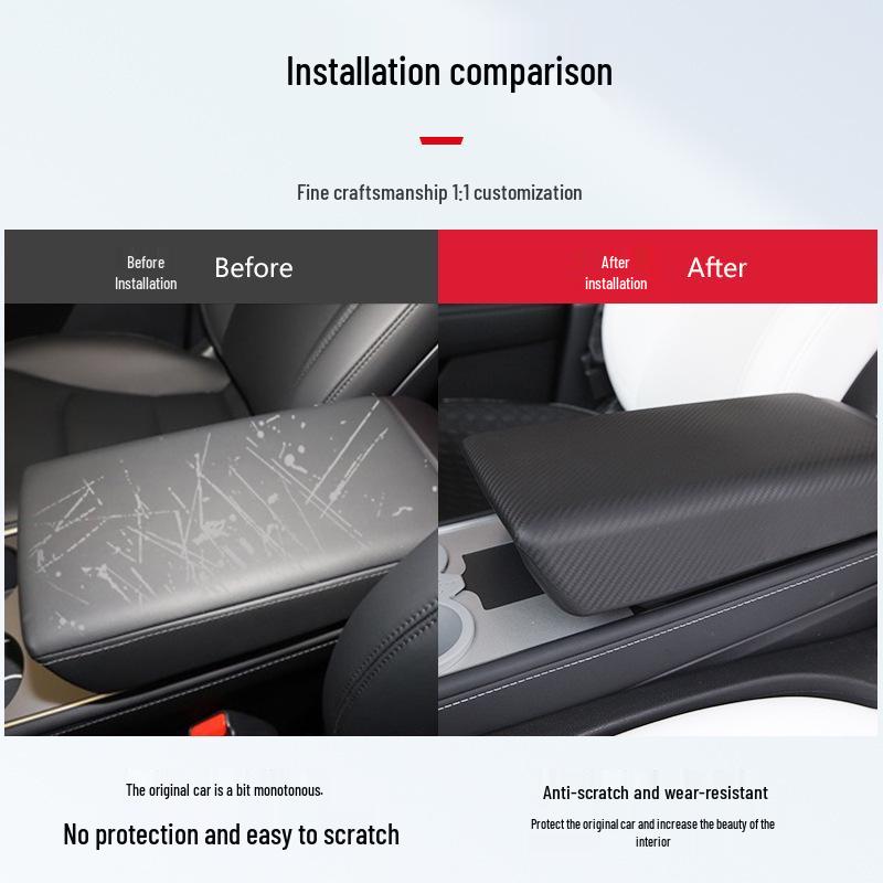 Tesla Model Y & 3 Armrest Box Protective Cover - TPE Material