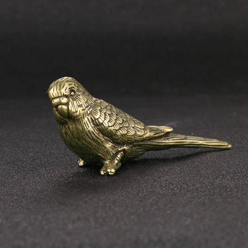 Antique Style Solid Brass Magpie Ornament A Childlike Tea Pet Sparrow - Shaped Hand - Held Item Handicraft For Collection