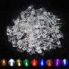 100 Stück 5mm Transparent Weiß Rot Grün Blau Rosa Rundkopf Helle Leuchtdiode LED 20000mcd 6000-6500k Licht