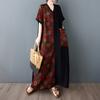 Dimanaf New Women 2025 Plus Size Summer Long Casual Dress Loose Linen Vintage Basic Maxi Dress 9839
