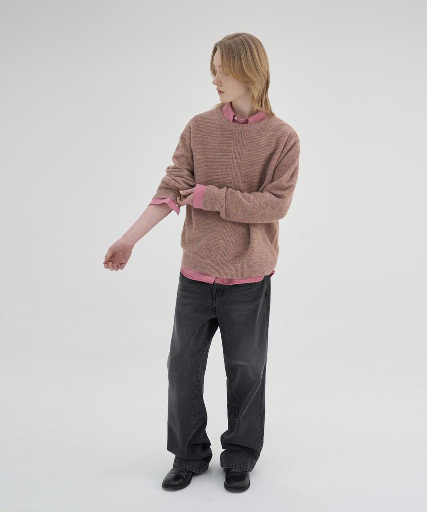 KNOUUN Hairy Melange Knit (Dusty Coral)