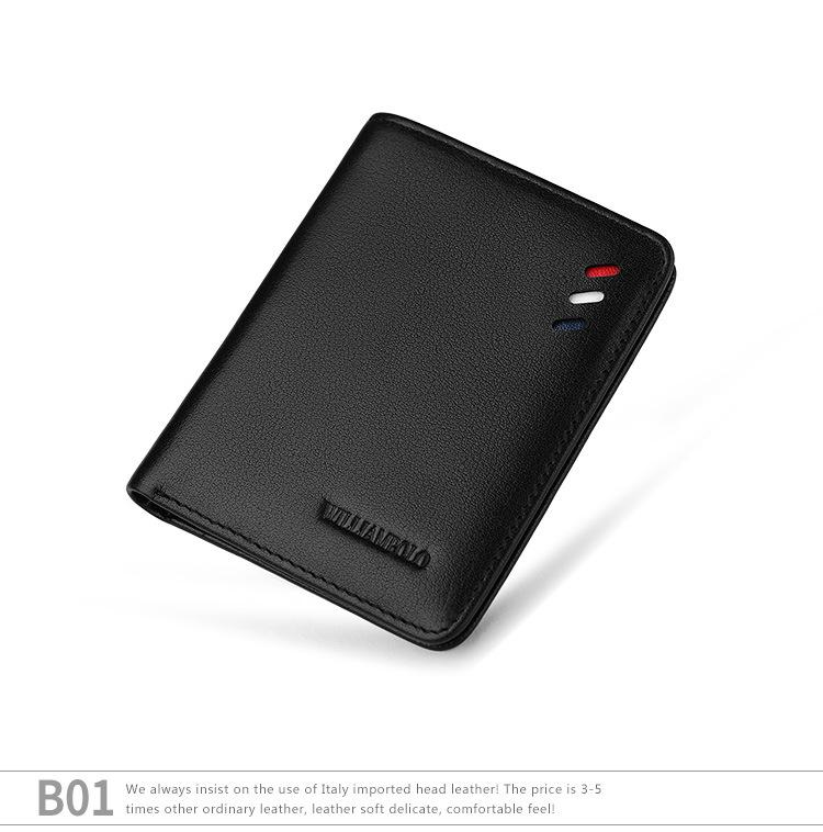 King Paul Ultra-Dünne Herren-Rindsleder-Geldbörse mit Münzfach und Geschenkbox