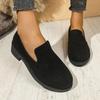 Deep single shoes women's spring and autumn new large size round head thick heel lazy one pedal women's shoes