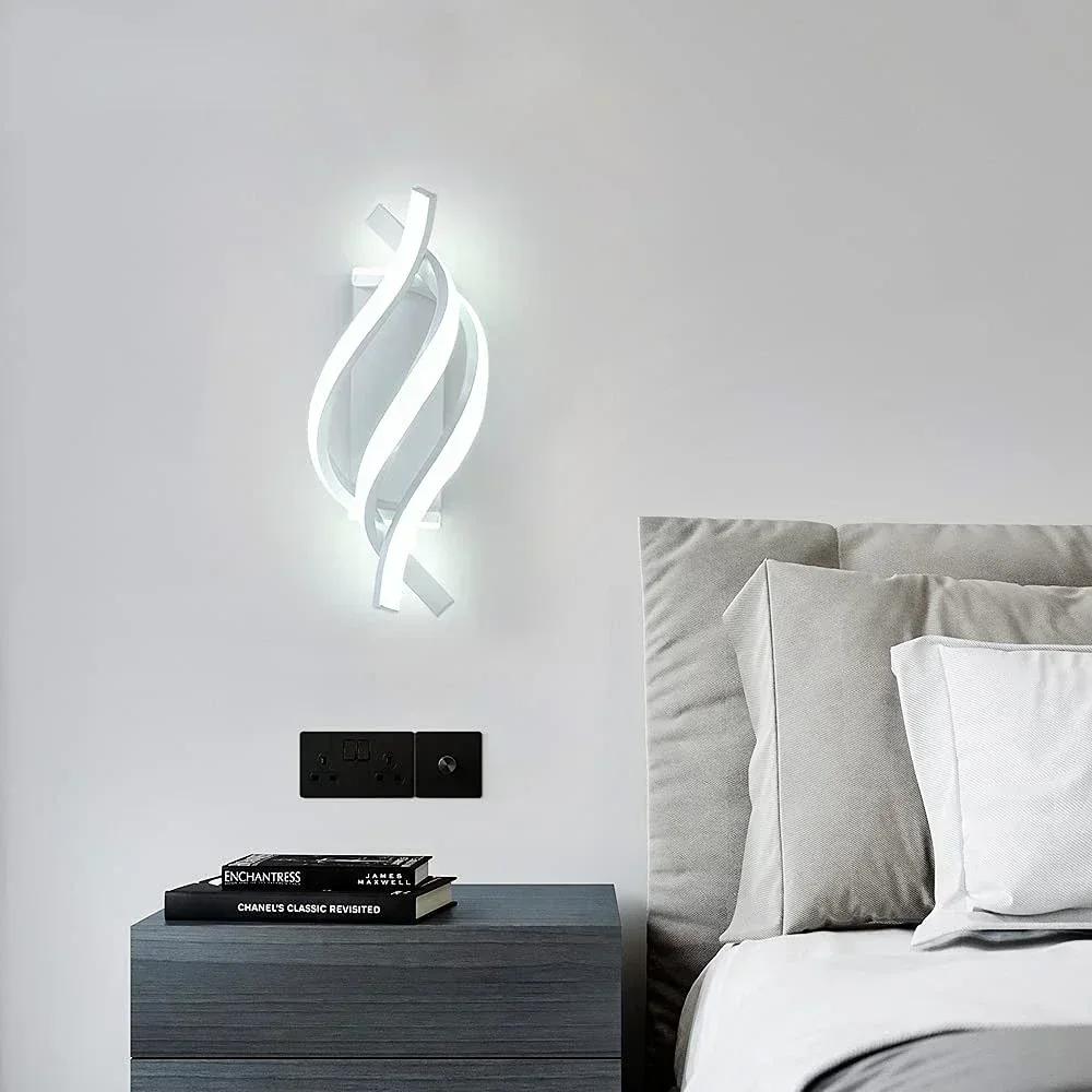 Curved Design LED Wall Light Spiral Lamp Living Room Bedroom Bedside Aisle Sconce Home Decor Lighting Fixtures