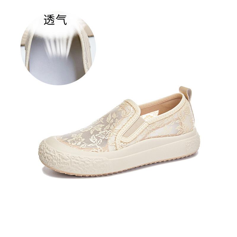 

Обувь для рыбалки с одной педалью, женская, лето 2025, новые дышащие маленькие белые туфли на толстой подошве, женские повседневные туфли, универсальные женские туфли прилив 35 хаки