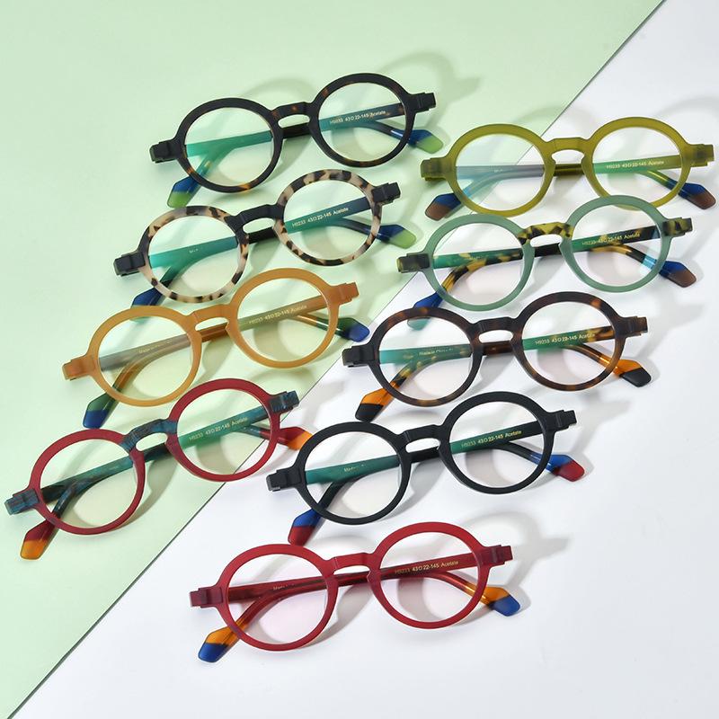 New Frosted Personalized Round Eyeglass Frame for Small Faces - Unisex Myopia Glasses