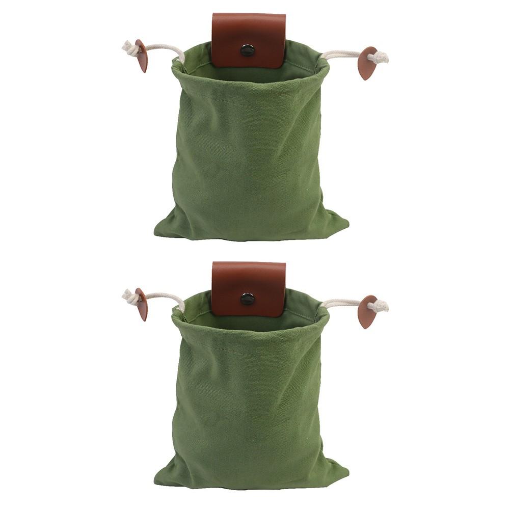 

2pcs Canvas Fruit Picking Bag Pouches Outdoor Tool Storage Bag Waist Bag Green