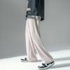 Men's Summer Ice Silk Wide-Leg Pants - Loose, Straight, Floor-Length Suit Pants 