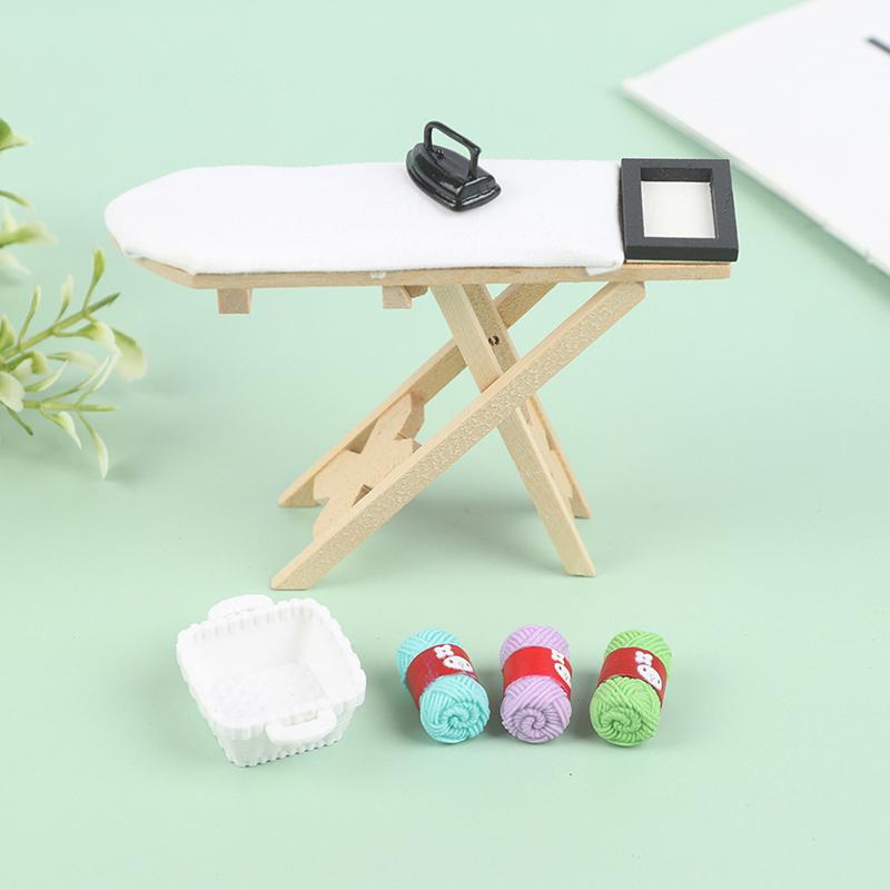 1:12 Dollhouse Miniature Furniture Ironing Board Scene Set Doll House Home Decor