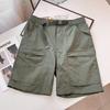 Fashion Outdoor-inspired Shorts, Neutral Khaki Elastic Waist Shorts with Adjustable Belt, Comfortable Shorts for Everyday & Laid-back Style
