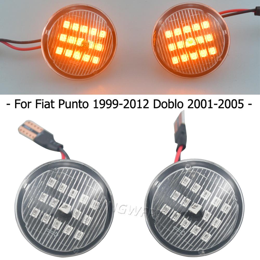 Left+Right For Fiat Punto 1999-2010 For Doblo 2001-2005 Car LED Dynamic Side Marker Turn Signal Light