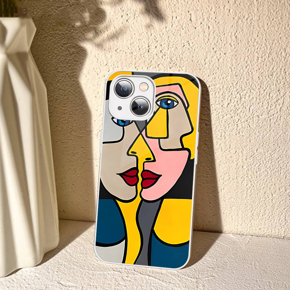 Picasso Abstract Art For IPhone 14 13 12 Mini 11 Pro XS Max X XR 14 Plus Tempered Glass Cover