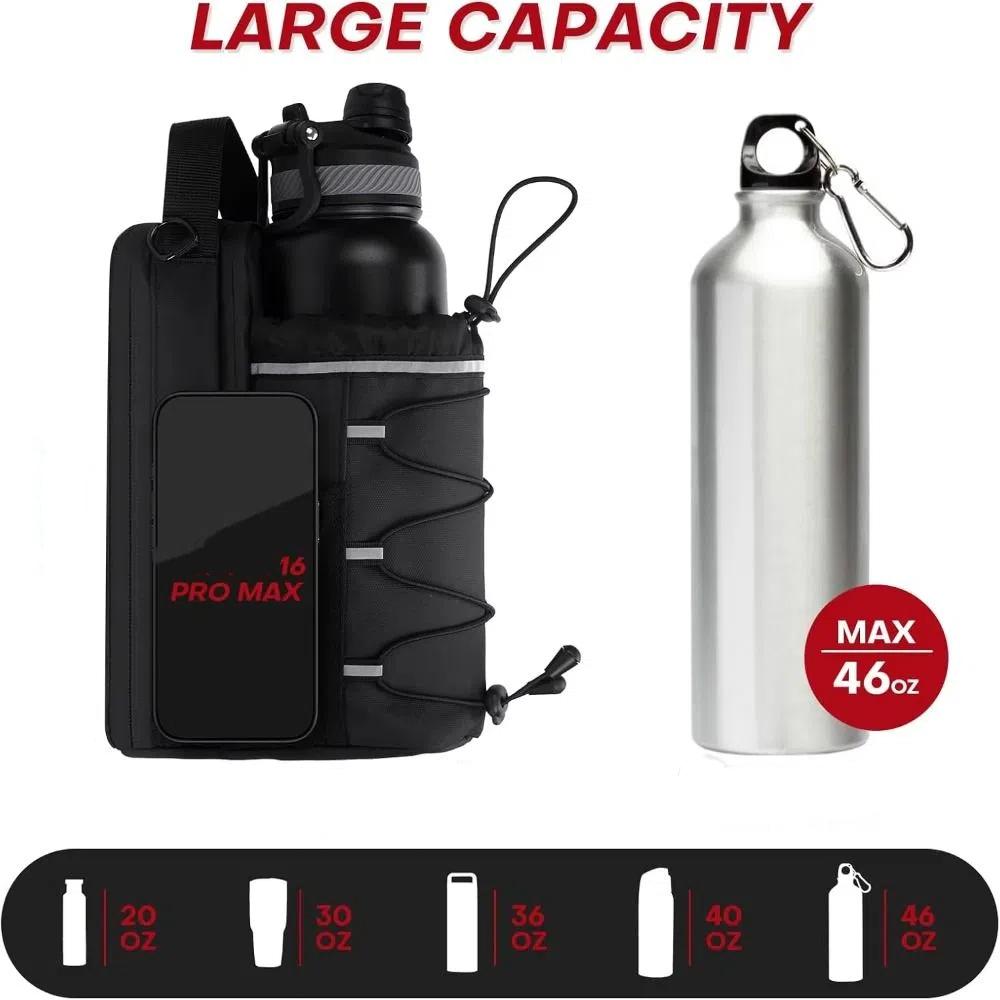 

Magnetic Gym Bottle Bag Large Capacity Crossbody Sports Bag Water Bottle Sling Bag Gym with Front Mesh Pocket