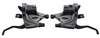 Left and Right Set of Shimano CLARIS Aluminum Alloy Lightweight Optical Gear Display Front Double Rear Levers ESTRS200DPA ESTRS200LCB ESTRS200RCA