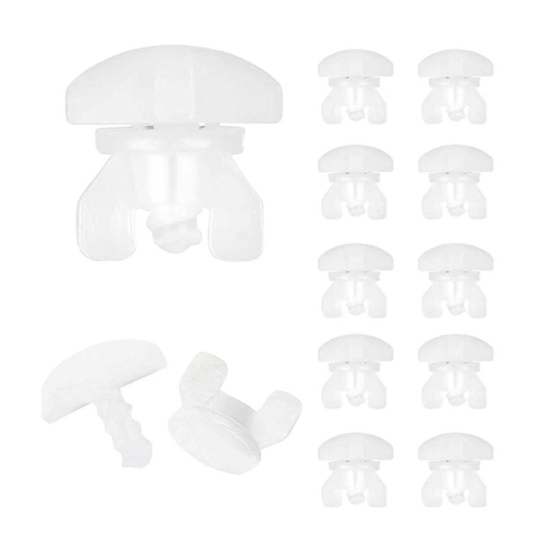 Sada 10 bílých plastových zarážek pro závěsové kolejnice Snadná instalace Posuvné jezdce pro kolejnice Závěsové upevňovací prvky