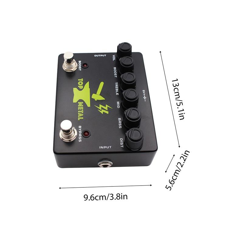 Guitar Effects Heavy Metal Boost Guitar Pedal To Metal Effects Stompbox with 3 Band EQ Mid Focus Electric Guitar Effects Pedal