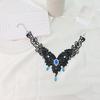 Tassel Lace Flower Necklace Rhinestone Halloween Clavicle Choker Vintage Halloween Necklace  Women