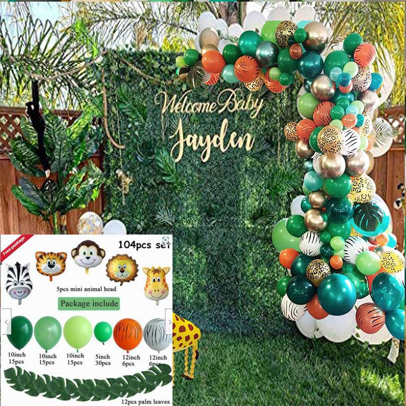 Green Jungle Series Balloon Birthday Party Arch Balloon Set Decoration Balloon Chain