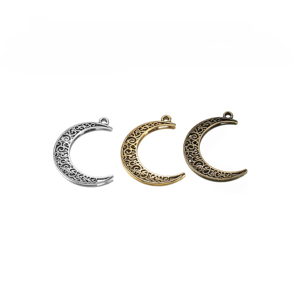 10 pièces 30x40mm Antique tibétain couleur argent lune bracelet à breloques collier pendentif bricolage artisanat fabrication de bijoux résultats accessoires