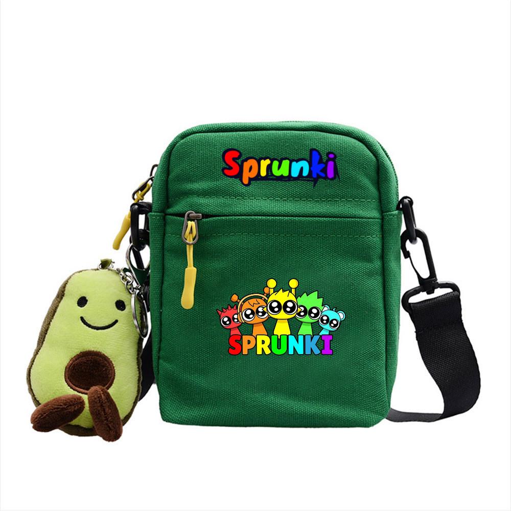 Sprunki Cartoon Rhythm Box Mini Crossbody Bag Canvas Street Fashion For Girls And Teens
