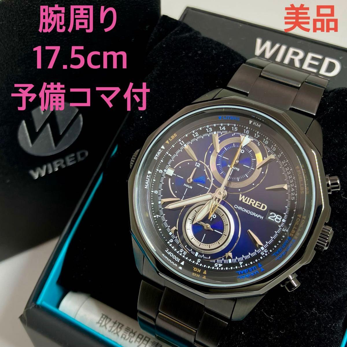 Used SEIKO Wired WIRED Chronograph Smoseco Men s Watch The Blue VK67-K090 AGAW438