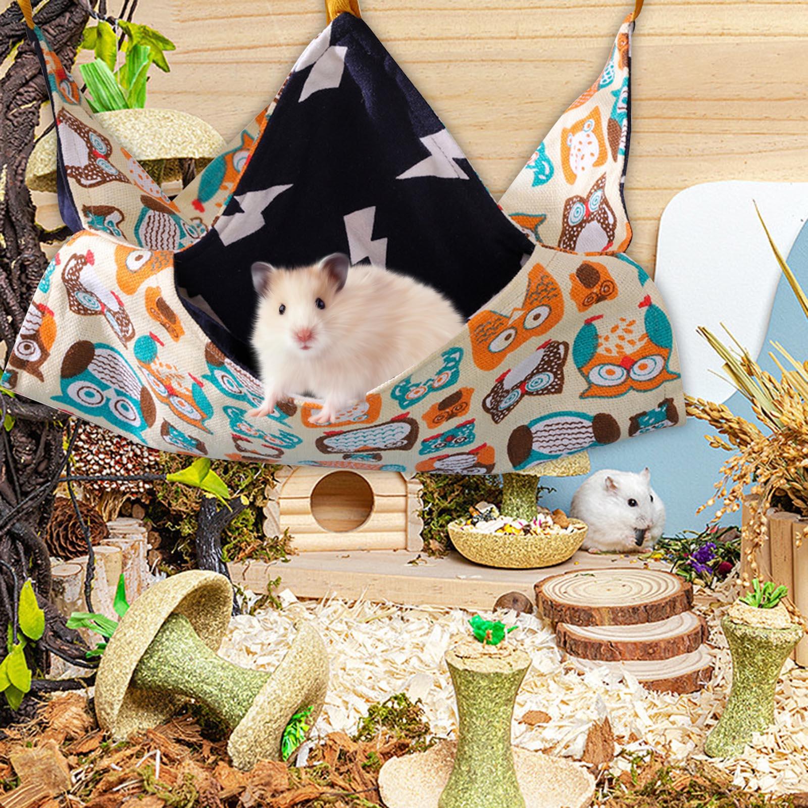 Hamster Hammock Double Layer Pet Cage Hanging Hammock Swing Nest Pet Sleeping Bed for Small Pet Hedgehog Parrot Rabbit Ferret