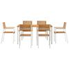 Garden Dining Set 7 Pcs Solid Acacia Wood and Stainless Steel