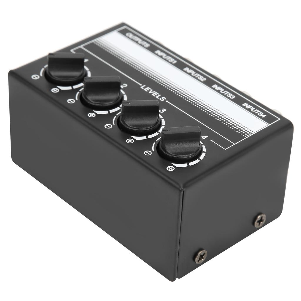 Stereo Mixer Mini Passive Audio Signal 4?Channel Hub for Outdoor Singing Effect Equipment