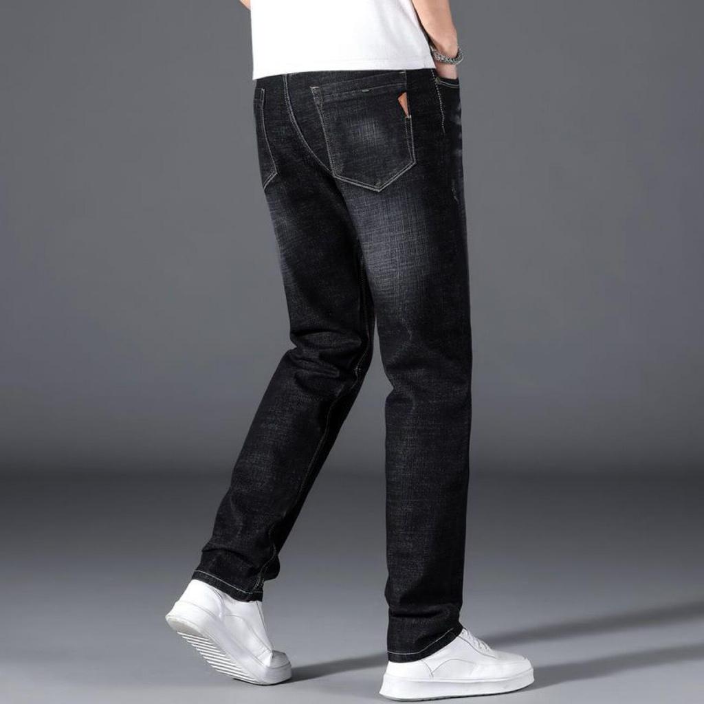 Men's Plus Size Fleece-Lined Straight Leg Jeans - Thick, Loose-Fit for Fall/Winter