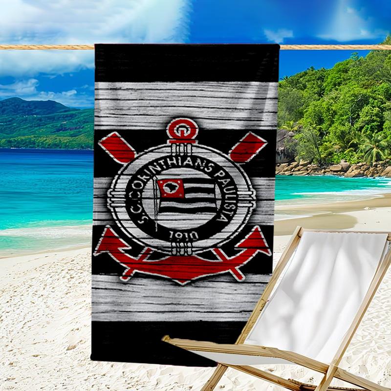 Sport Club Football Crest Printed Beach Towel, Super Soft Microfiber, Perfect Gift Birthday, for Pool, Beach, Travel, for family and friends