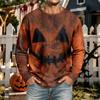 Men's Halloween Neck Long Sleeve Shirt Casual Comfortable Top