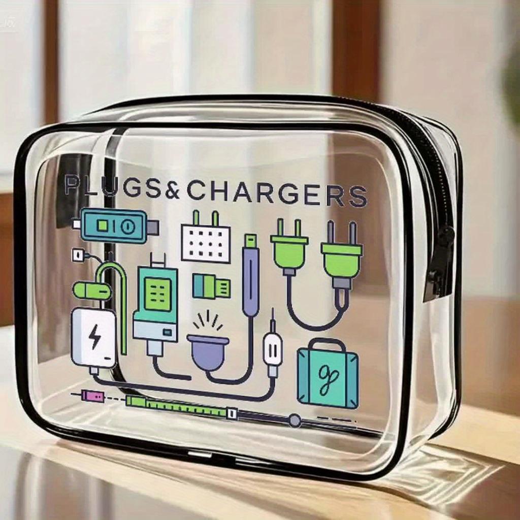 Transparent Casual Handbag for Men & Women - Foldable Lightweight Travel Toiletry Organizer with Zipper Closure & Carry Handle