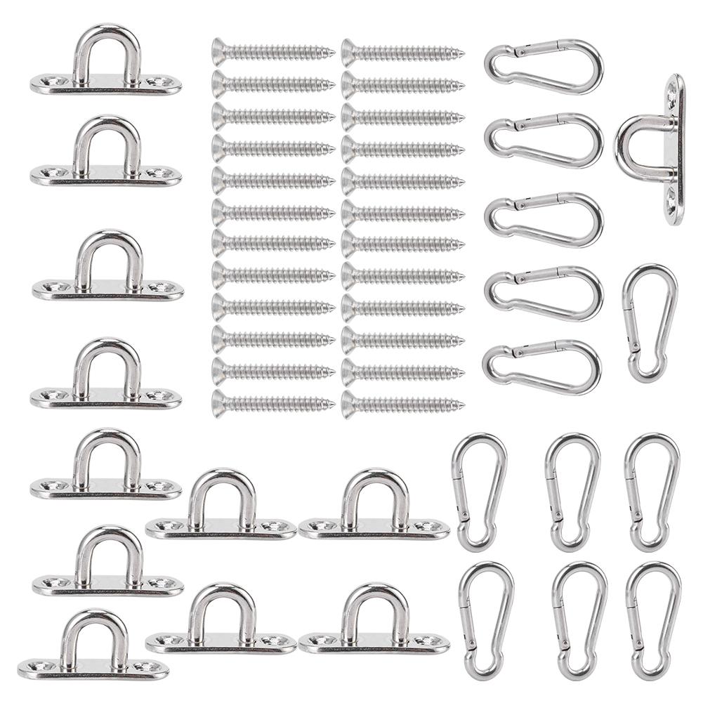 Stainless Steel Swing Buckle Fixed Hook Hammock Hanging Chair Basket Pad Eye Plate Fittings