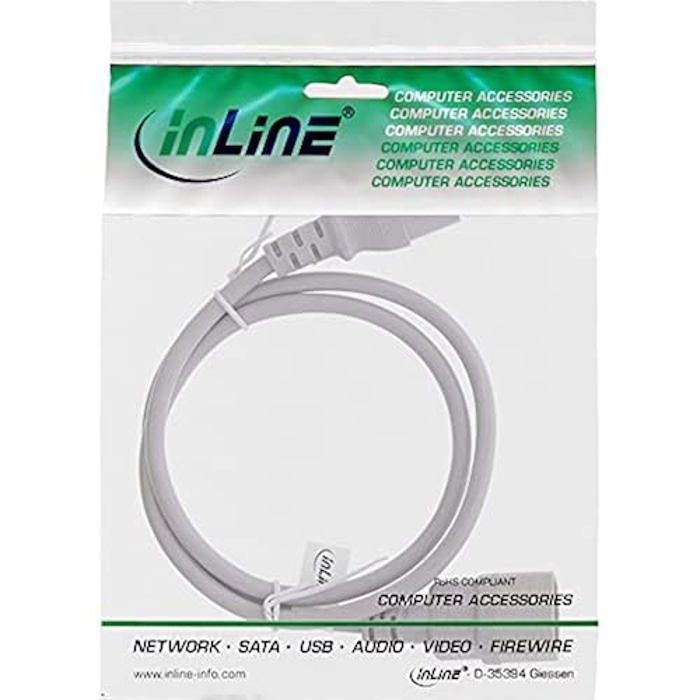 Rallonge électrique - inline - 16501a - câble pvc 1m - connecteurs c13/c14 - appareils à froid
