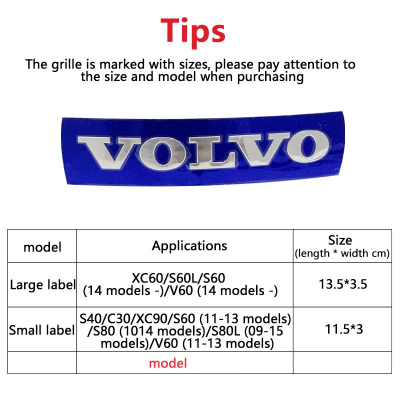 Car Badge Stickers Front Grille Trunk Steering Wheel Logo Rear Trunk Emblem For Volvo Rdesign S80 V40 V50 V60 V70 S80L XC60 XC90