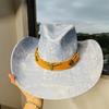 Cappello da Cowboy Patchwork di Denim Uomo Donna cappello di tela unisex cappello da cowboy retrò festa palco sombrero vaquero cappelli dandy gorras